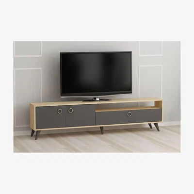 The Range Loft TV Unit Anthracite Oak - Anthracite & Oak
