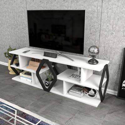 The Range Erisa 140 cm Wide TV Unit and Media Console with Shelves - White