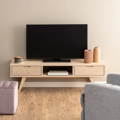 The Range A-Line TV Unit with 2 Drawers - White Oak