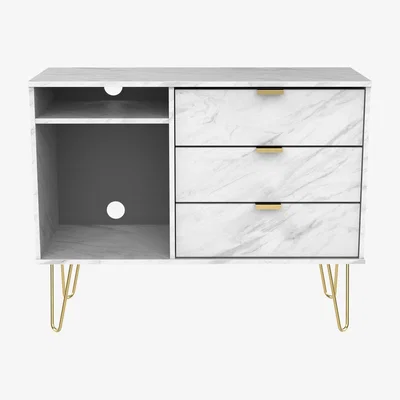 The Range Hong Kong 3 Drawer TV Unit - Marble