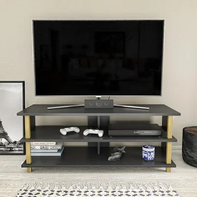 The Range Pueblo Tv Stand - Anthracite and Gold - Anthracite