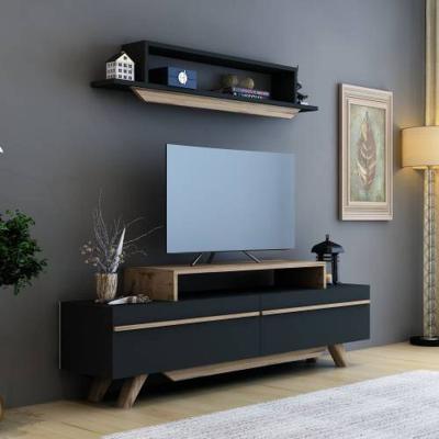 The Range Andrea TV Stand and Media Console - Dark Oak & Anthracite