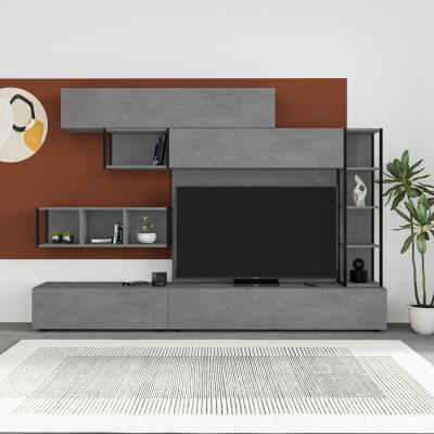 The Range Tronador Modern Tv Unit White Full Wall - Retro Grey