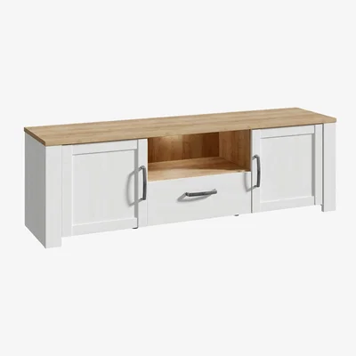 The Range Bohol TV Unit with LED Light - White Riviera Oak