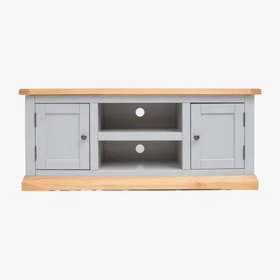 The Range Bomporto 2 Door TV Stand - Grey / Brass Knob