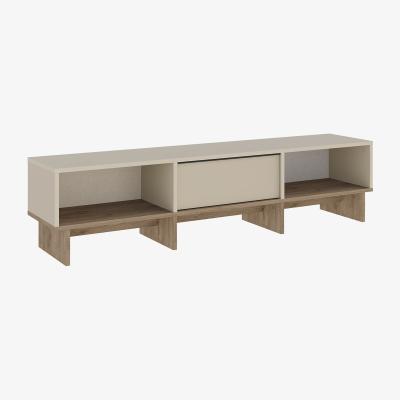 The Range TV Stand 2 Soft-Close Doors Wall-Mount Sandstone, Natural Oak - Sandstone, Natural Oak / 1