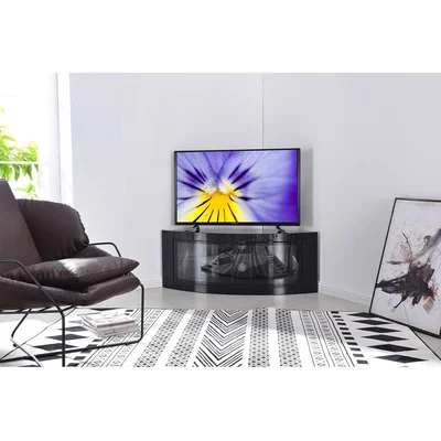 The Range PANGEA Beam-Thru Curved Tru-Corner TV Stand  - Black