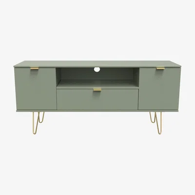 The Range Hong Kong 2 Door 1 Drawer Wide TV Unit - Reed Green