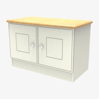 The Range Victoria Ready Assembled Compact 2 Door TV  Media Unit - Cream Ash & Riviera Oak