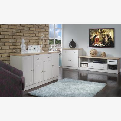 The Range Vienna Wide 2 Door 2 Drawer TV Unit - Kashmir Ash & Bardolino Oak