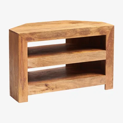 The Range Tokyo Light Mango Wood Open Corner TV Cabinet - Light Wood Tone