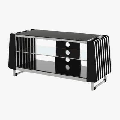 The Range Groove Height and Colour Adjustable TV Stand - Black