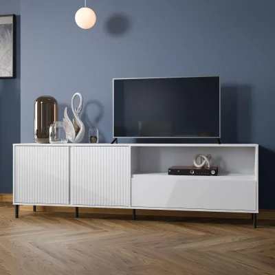 The Range Avenale TV Cabinet 2 Door 1 Drawer in Alpine White High Gloss - White