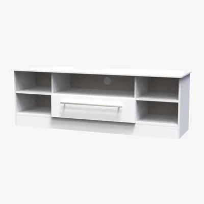The Range Sherwood Ready Assembled Wide 1 Drawer TV  Media Unit - White Matt