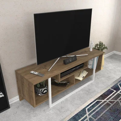 The Range Astona TV Stand - Walnut and White - Walnut