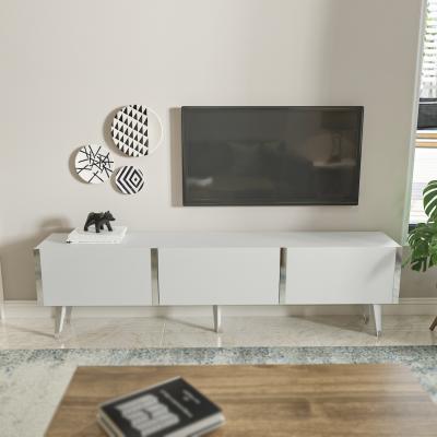 The Range Milagro Modern Tv Stand Tv Unit - White&Silver