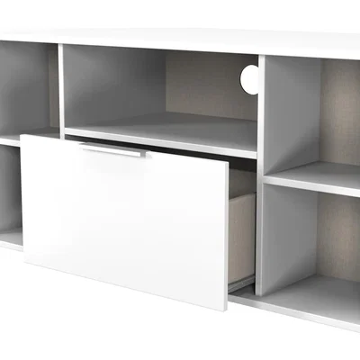 The Range Plymouth Ready Assembled Corner TV Unit - White Matt & White