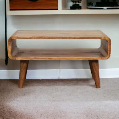 The Range Solid Wood Open Oak-ish Media Unit - Brown