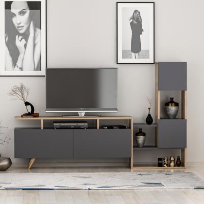 The Range Dapne TV Stand and Media Console - Dark Oak & Anthracite