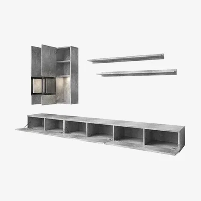 The Range itzcominghome 10 Entertainment Unit TV unit with Shelves - Concrete Grey