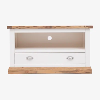 The Range Tropea 1 Drawer TV Stand - White / Chrome Knob