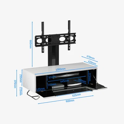 The Range Chromium 2 TV Stand Bkt 1000 - Ivory