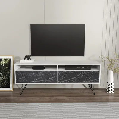The Range Flay TV Unit - White&Bendire