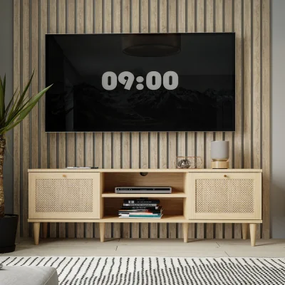 The Range Calasetta 2 Door 1 Shelf TV Unit in Rattan - Rattan