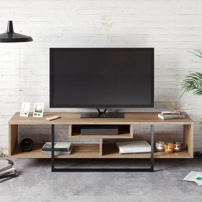 The Range Walnut and Black Astona 150cm Wide TV Stand for TVs up to 65'' - Walnut and Black