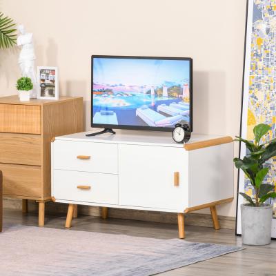 The Range TV Stand Table Cabinet - White, Nature Wood