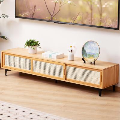 The Range Wooden TV Stand with Breathable Sliding Doors - Natural