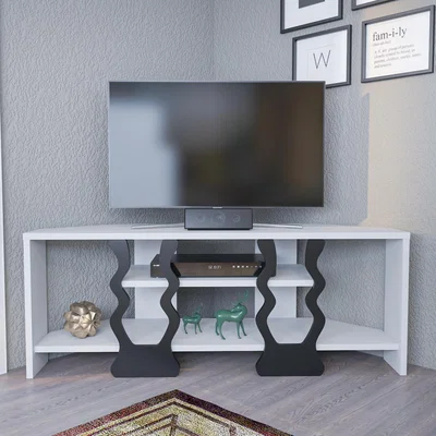 The Range Firal 109cm Wide Corner Tv Stand White and Black - White