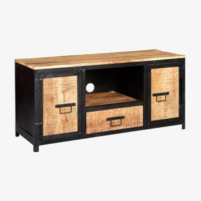 The Range Upcycled Industrial Mintis Plasma Media Unit  - Light Wood