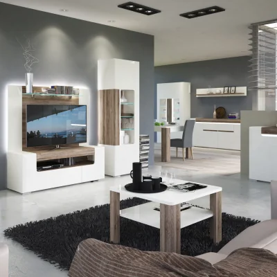 The Range Toronto 140cm wide TV Cabinet - White & Oak
