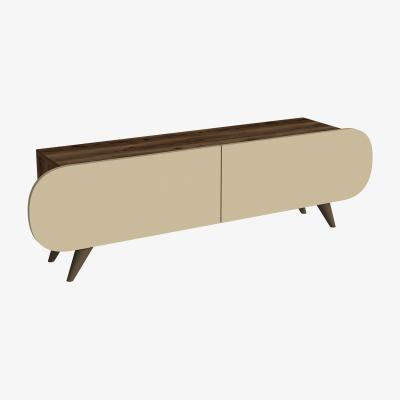 The Range Sagely TV Stand with Cabinets, Shelves - Beige - Light Walnut