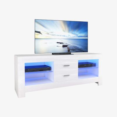 The Range LED TV Stand Cabinet with Drawer and Shelves - White / 4
