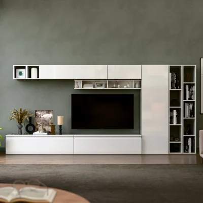 The Range Chantilly  Wall Mounted Entertainment Center - High gloss White