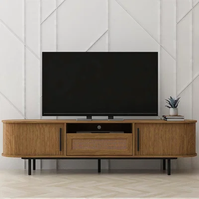 The Range LV55 Light Oak TV Cabinet - Light Natural