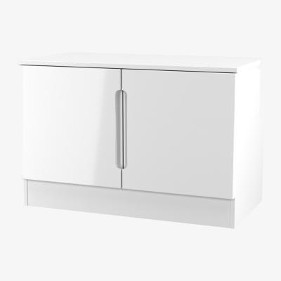 The Range Milan Ready Assembled Compact 2 Door TV  Media Unit - White Gloss & White Matt