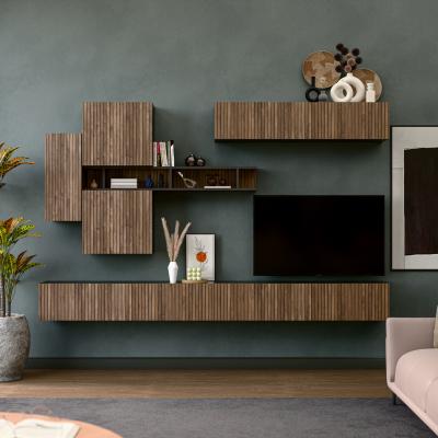 The Range Salamanca Wall Mounted Entertainment Center - Black and Alina Pattern