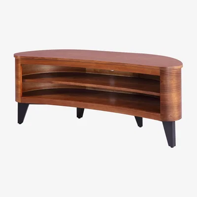 The Range Curve TV Stand with Open Storage - Walnut