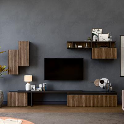 The Range Granada Wall Mounted Entertainment Center - Black and Alina Pattern