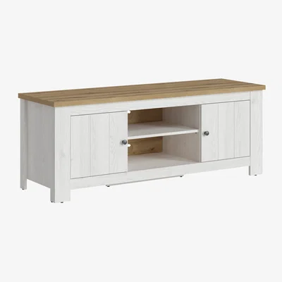 The Range Celesto 2 Door TV Unit in White and Oak (154cm) - White & Oak