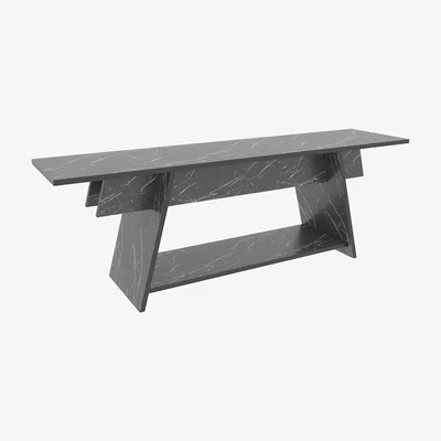 The Range Lanca 150cm Tv Unit for Tvs up to 68" Black Marble Effect - Black Marble Effect