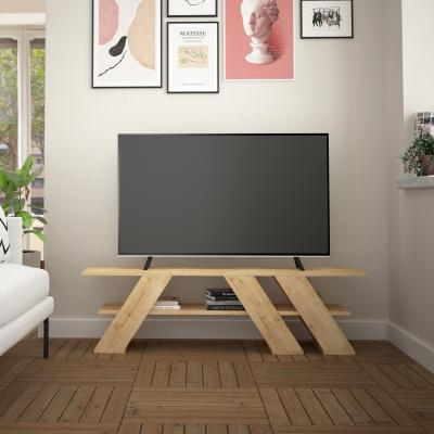 The Range Fella Modern TV Stand Multimedia Centre TV Unit With Shelves - Oak