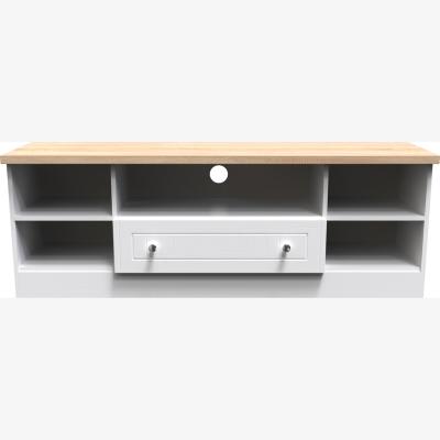 The Range Vienna Wide open TV unit - Porcelain Ash & Bardolino Oak