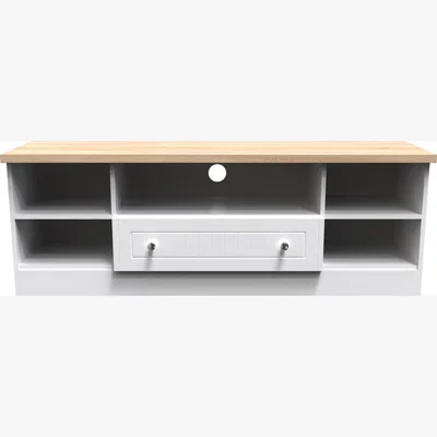 The Range Vienna Wide open TV unit - Porcelain Ash & Bardolino Oak