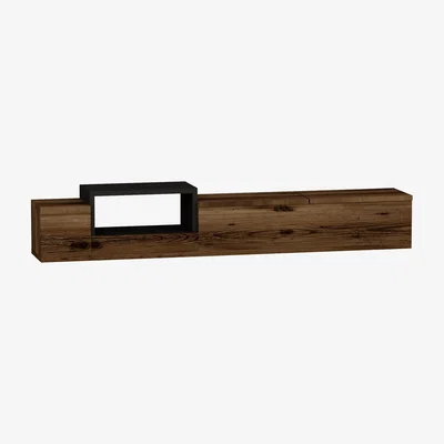 The Range Sarah Floating TV Stand with Shelves - Light Walnut - Anthracite