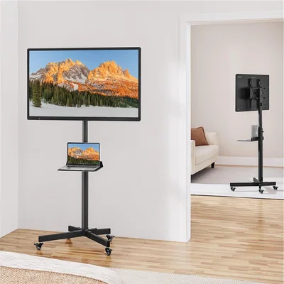 The Range Mobile Metal TV Stand - Black