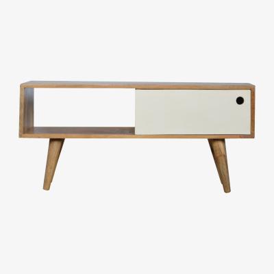 The Range Media Unit With White Painted Sliding Door - White